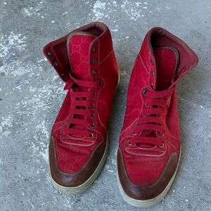 Gucci Red nylon high tops